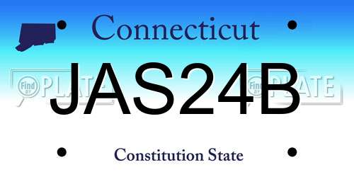 JAS24B Connecticut License Plate