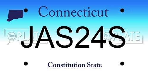 JAS24S Connecticut License Plate