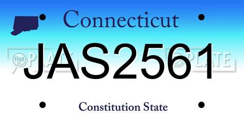 JAS2561 Connecticut License Plate
