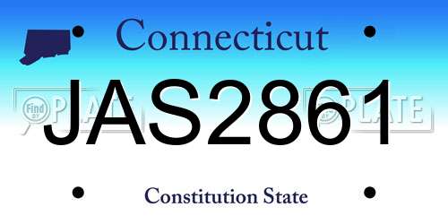 JAS2861 Connecticut License Plate