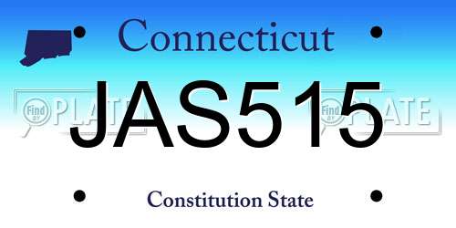 JAS515 Connecticut License Plate