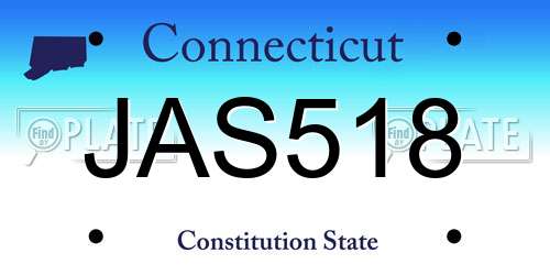 JAS518 Connecticut License Plate