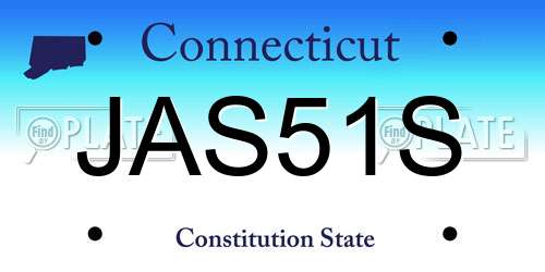 JAS51S Connecticut License Plate