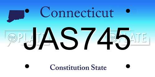 JAS745 Connecticut License Plate