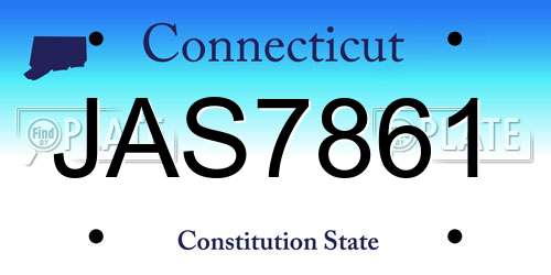 JAS7861 Connecticut License Plate
