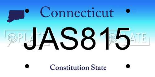 JAS815 Connecticut License Plate