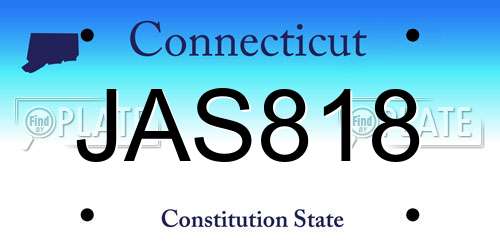 JAS818 Connecticut License Plate