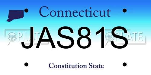 JAS81S Connecticut License Plate