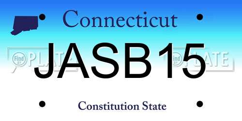JASB15 Connecticut License Plate