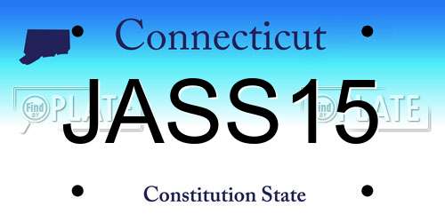 JASS15 Connecticut License Plate