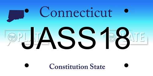 JASS18 Connecticut License Plate