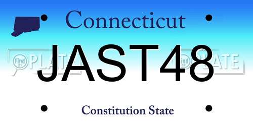 JAST48 Connecticut License Plate