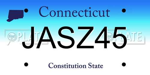 JASZ45 Connecticut License Plate