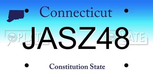 JASZ48 Connecticut License Plate