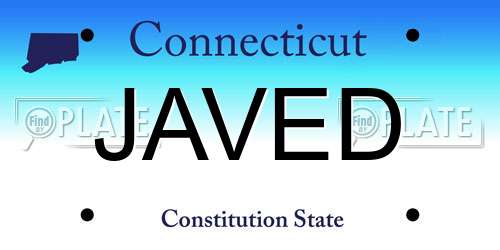 JAVED Connecticut License Plate