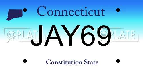 JAY69 Connecticut License Plate