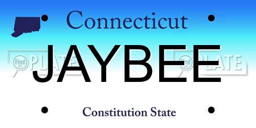 JAYBEE Connecticut License Plate