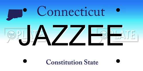 JAZZEE Connecticut License Plate