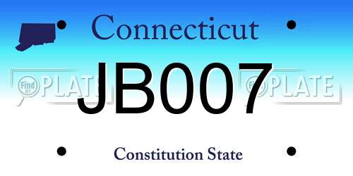 JB007 Connecticut License Plate