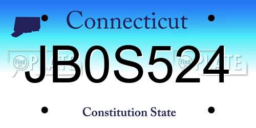 JB0S524 Connecticut License Plate
