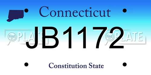 JB1172 Connecticut License Plate