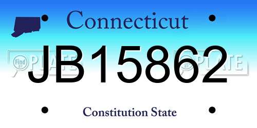 JB15862 Connecticut License Plate