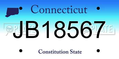 JB18567 Connecticut License Plate