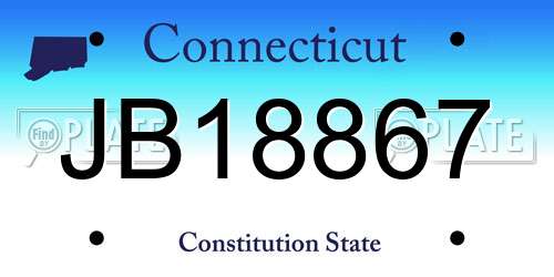 JB18867 Connecticut License Plate