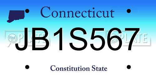 JB1S567 Connecticut License Plate