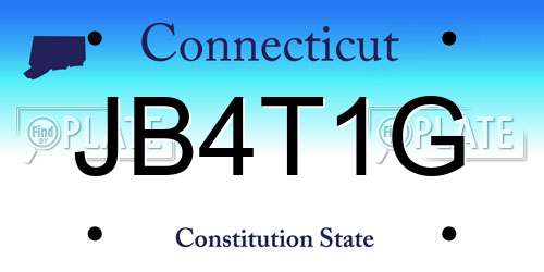 JB4T1G Connecticut License Plate