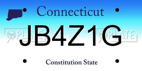 JB4Z1G Connecticut License Plate