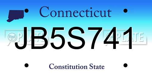 JB5S741 Connecticut License Plate