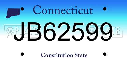 JB62599 Connecticut License Plate