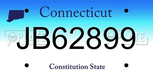 JB62899 Connecticut License Plate