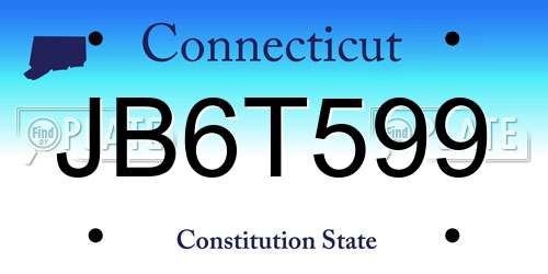 JB6T599 Connecticut License Plate