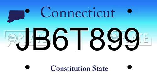 JB6T899 Connecticut License Plate