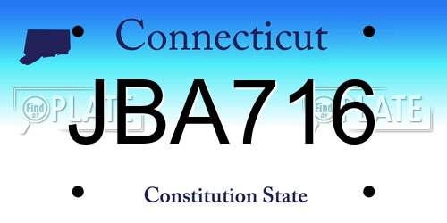 JBA716 Connecticut License Plate