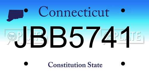 JBB5741 Connecticut License Plate