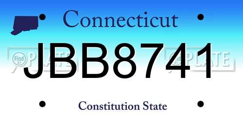 JBB8741 Connecticut License Plate