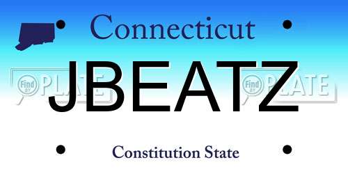 JBEATZ Connecticut License Plate