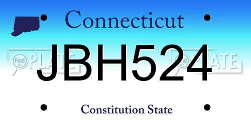 JBH524 Connecticut License Plate