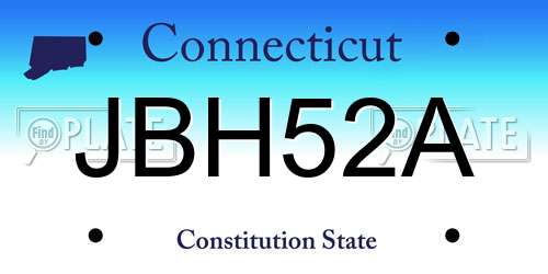 JBH52A Connecticut License Plate