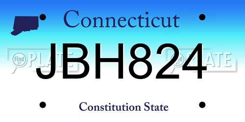 JBH824 Connecticut License Plate