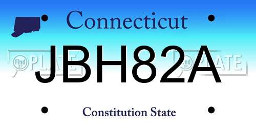 JBH82A Connecticut License Plate