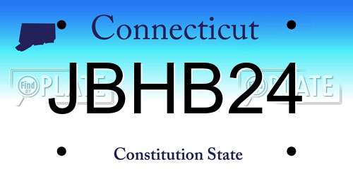 JBHB24 Connecticut License Plate