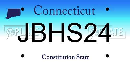 JBHS24 Connecticut License Plate