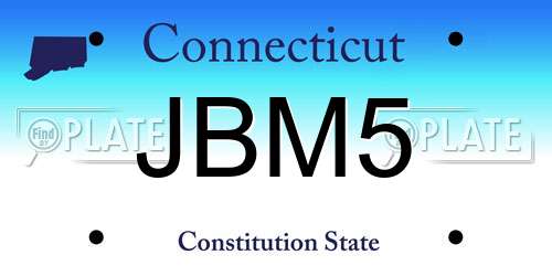 JBM5 Connecticut License Plate