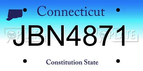 JBN4871 Connecticut License Plate