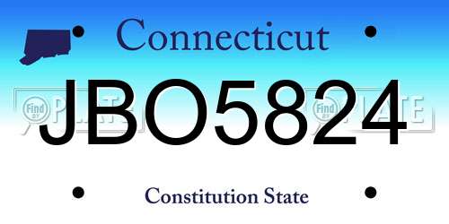 JBO5824 Connecticut License Plate