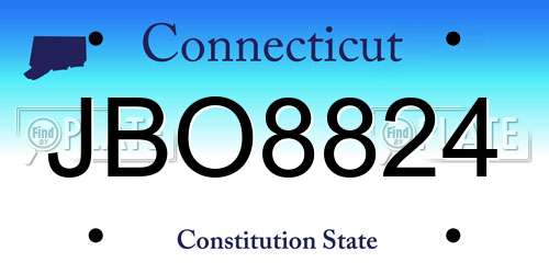 JBO8824 Connecticut License Plate